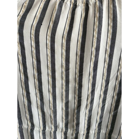 Blue Island Beach Boho Bell Sleeve Striped Blouse Woman’s Medium White/Navy/Gold - Picture 6 of 11